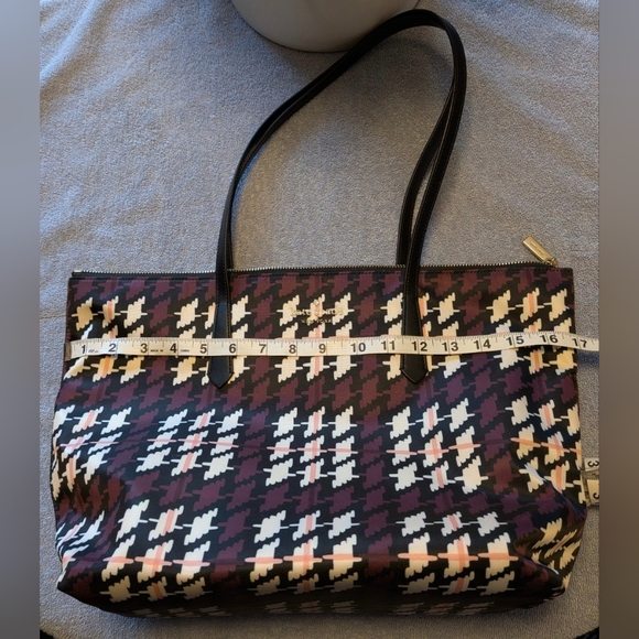 Kate Spade Houndstooth Tote and Wallet Set - Purple, Pink and Cream / Black - Picture 8 of 14
